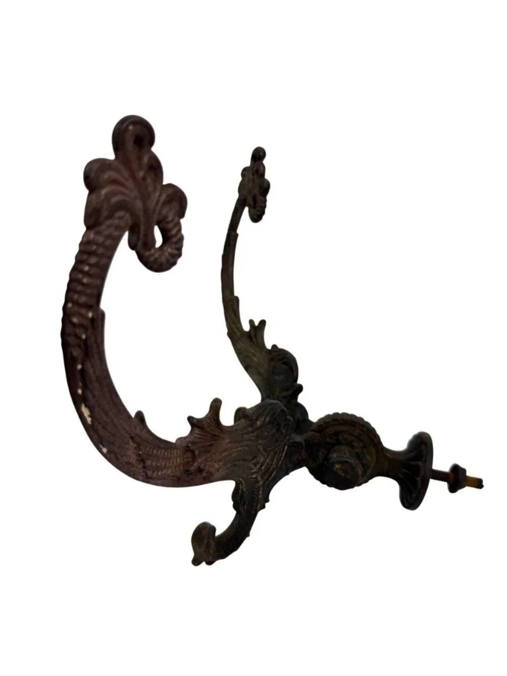 Antique Pair Victorian Mythical Dolphin Hat Coat Hall/Wall Hooks Rare